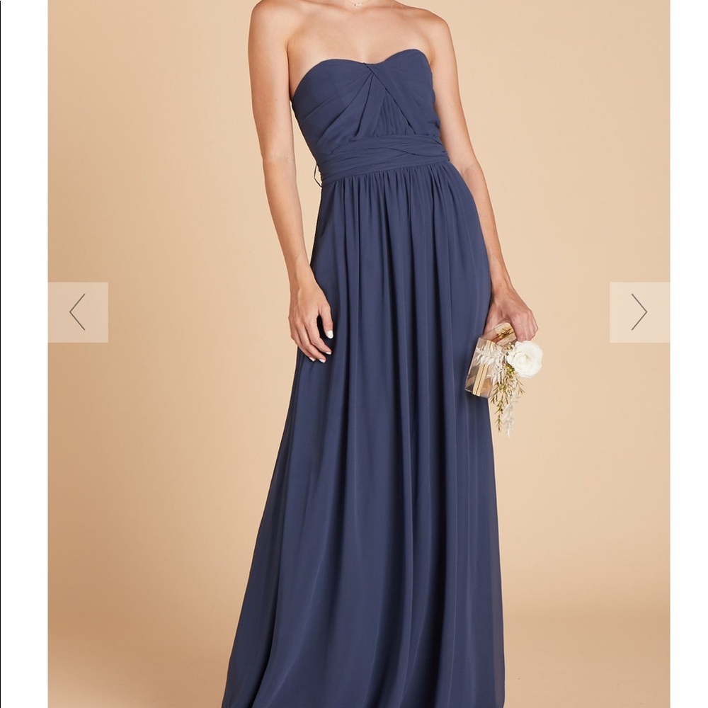 GRACE CONVERTIBLE DRESS - SLATE BLUE | Birdy Grey, Small (slit added)